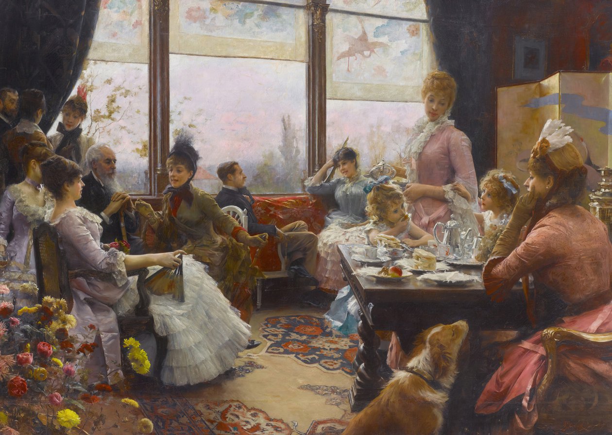 Herbata o piątej godzinie, 1883-1884. autorstwa Julius Stewart