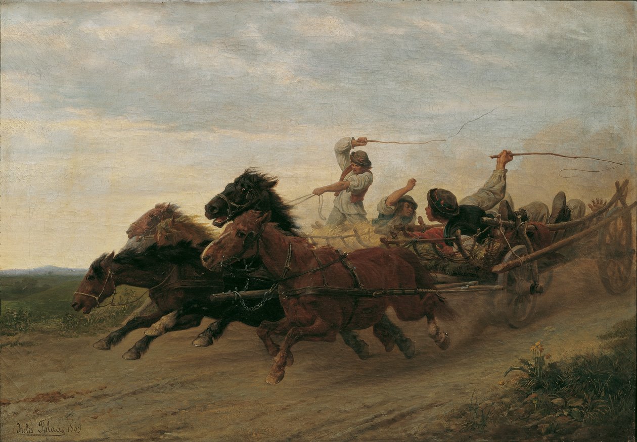 Rasa pijanych słowackich chłopów autorstwa Julius von Blaas d. Ä.