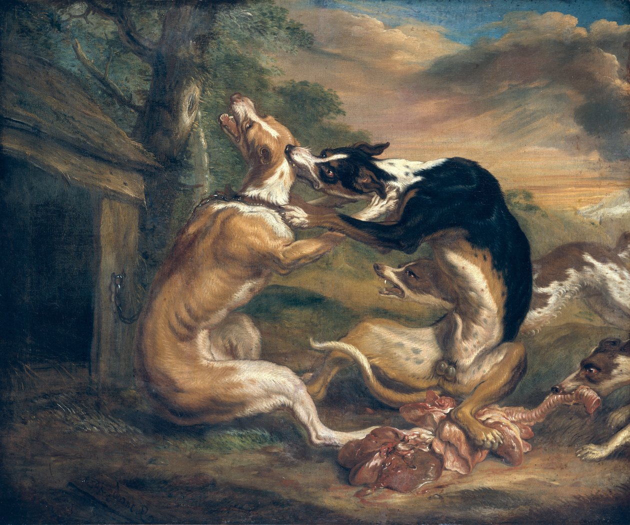 Walka psów, 1678 autorstwa Juriaen Jacobsz