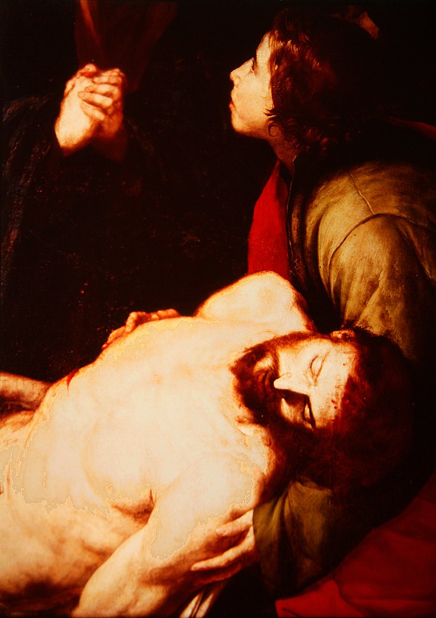 Fragment zdjęcia z krzyża (detal z 186205) autorstwa Jusepe de Ribera