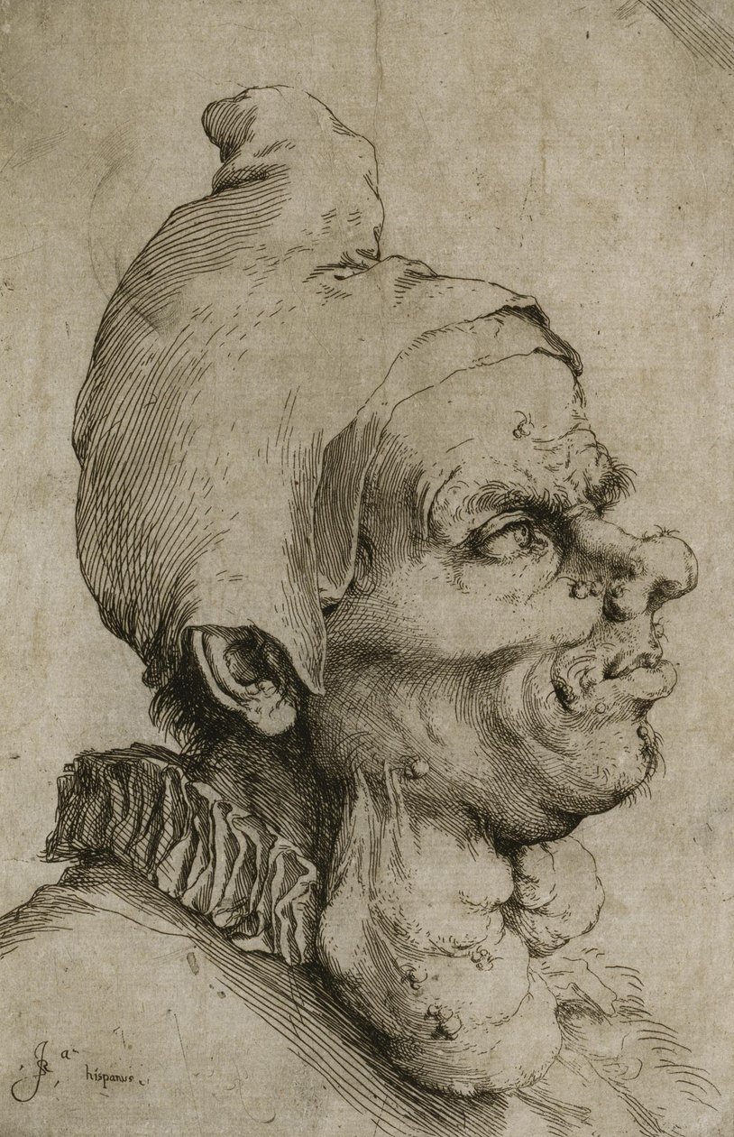 Duża groteskowa głowa autorstwa Jusepe de Ribera