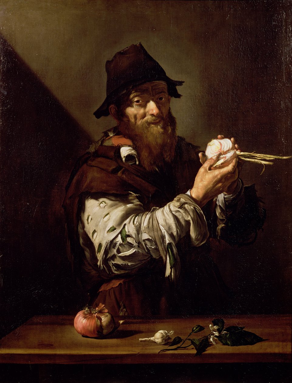 Portret starca z cebulą autorstwa Jusepe de Ribera