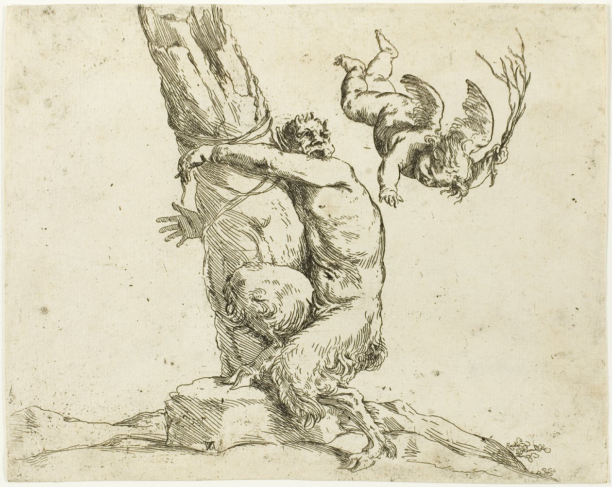 Kupidyn karzący satyra autorstwa Jusepe de Ribera
