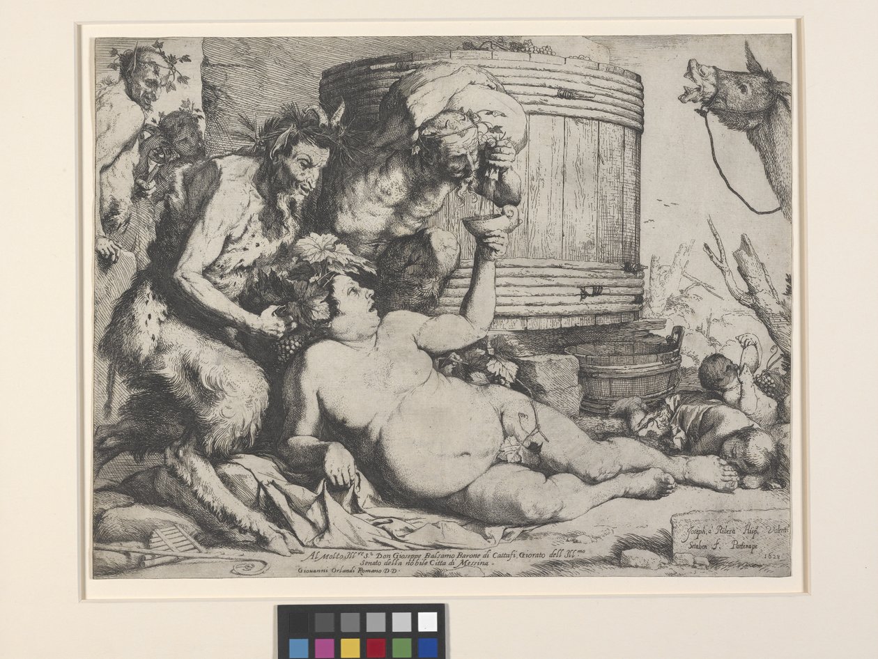 Pijany Silenus (akwaforta) autorstwa Jusepe de Ribera
