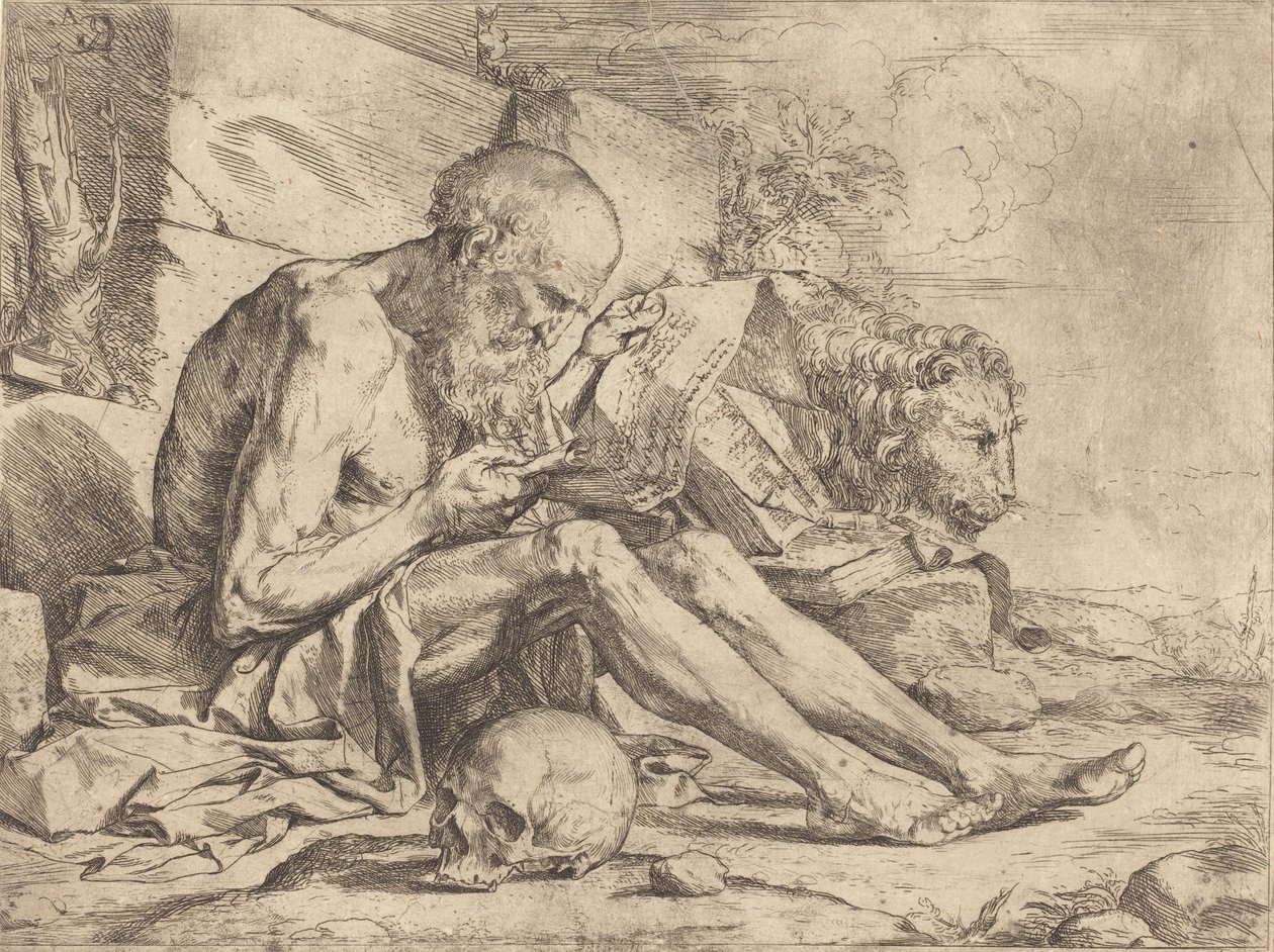 Czytanie św. Hieronima autorstwa Jusepe de Ribera