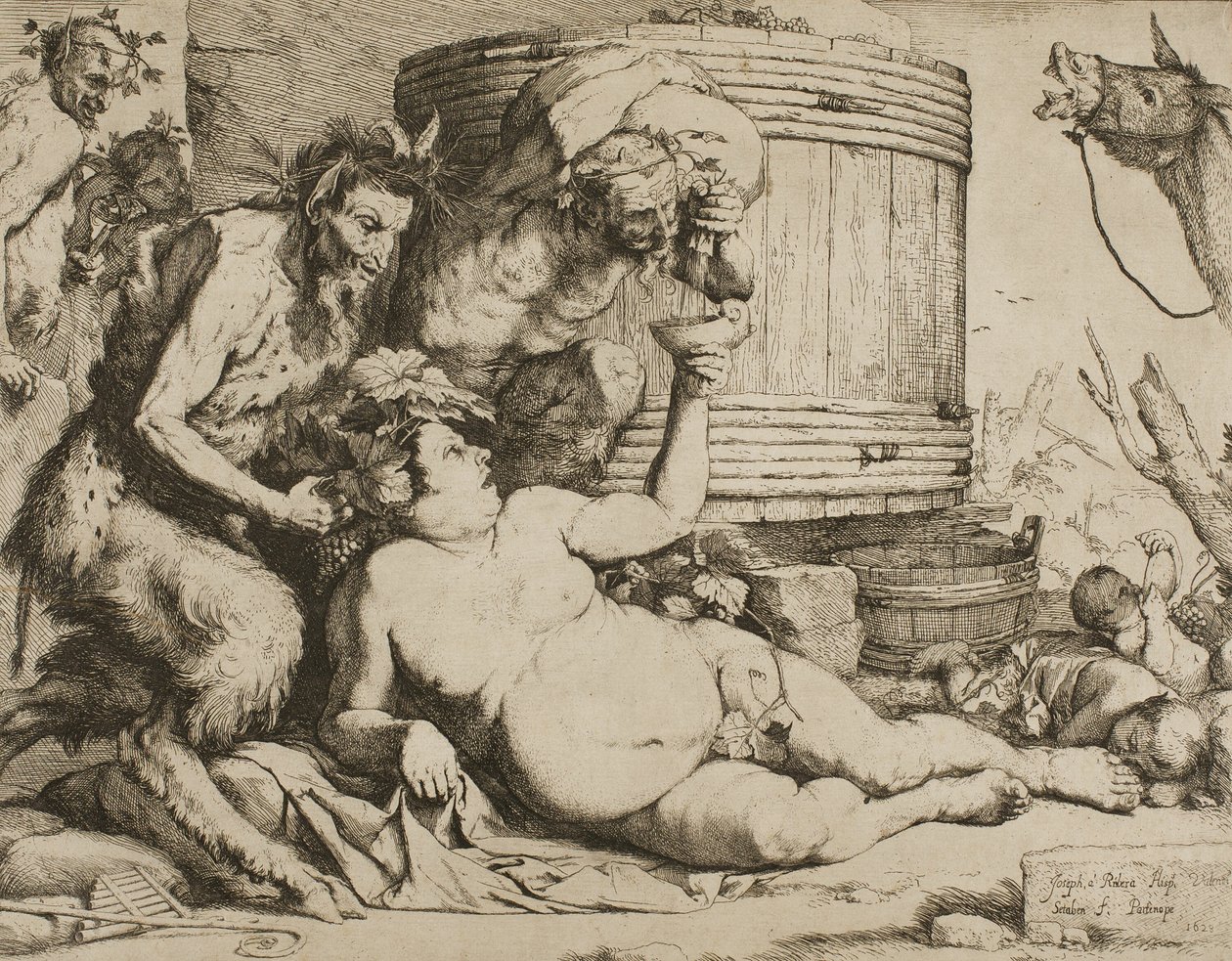 Silenus przy kadzi z winem autorstwa Jusepe de Ribera