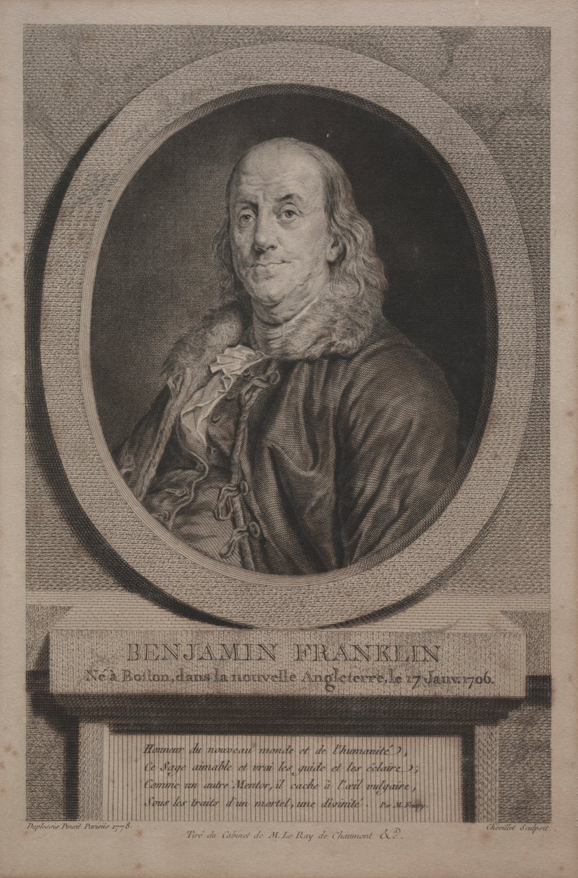 Benjamin Franklin autorstwa Justus Chevillet