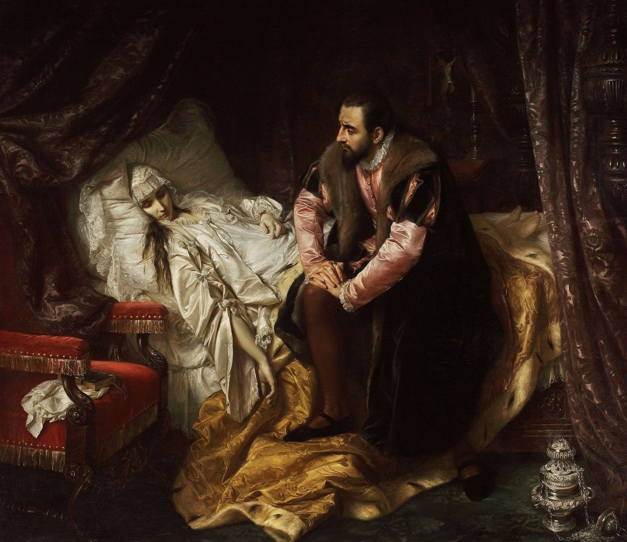 Śmierć Barbary Radziwiłłów autorstwa Józef Simmler
