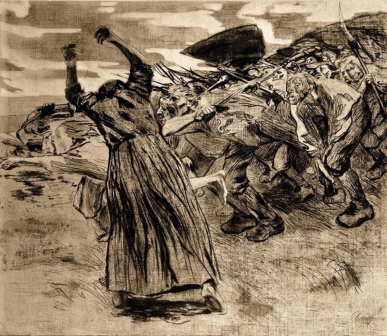 Losbruch autorstwa Käthe Kollwitz