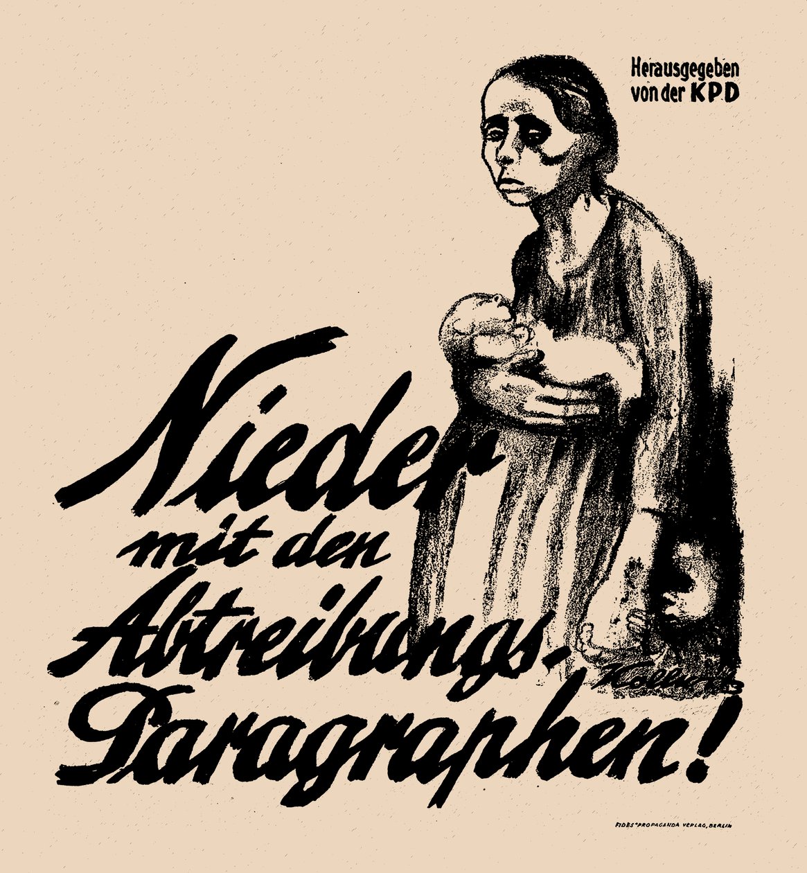 Precz z paragrafami aborcyjnymi!, 1923. autorstwa Käthe Kollwitz