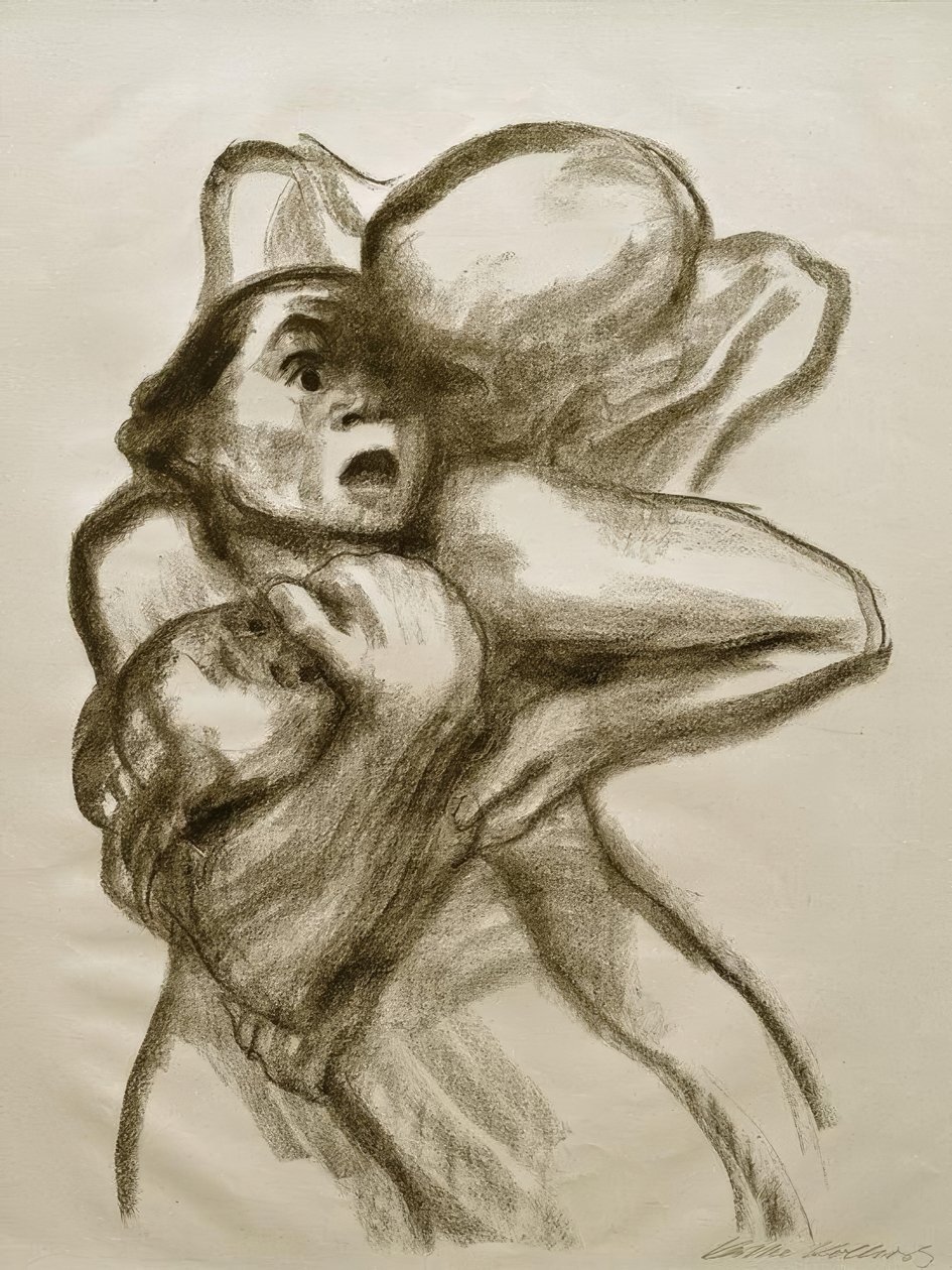K. Kollwitz, śmierć chwyta kobietę autorstwa Käthe Kollwitz