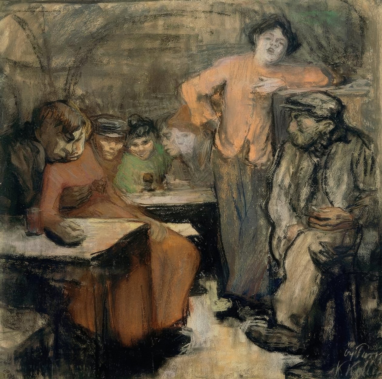 Piwnica paryska autorstwa Käthe Kollwitz