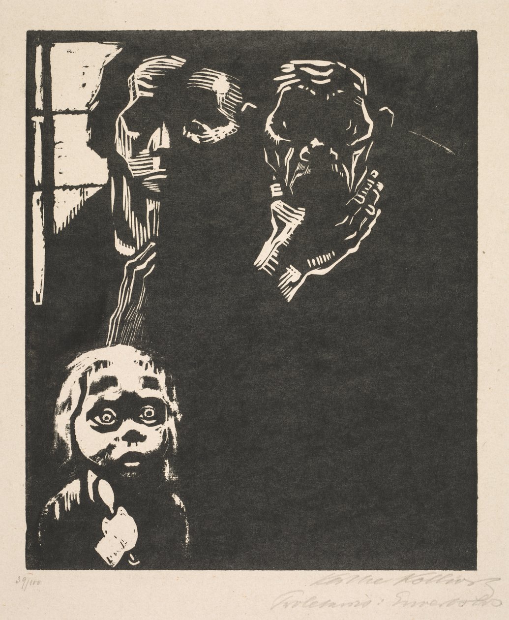 Proletariat: nr 1 Bez pracy autorstwa Käthe Kollwitz