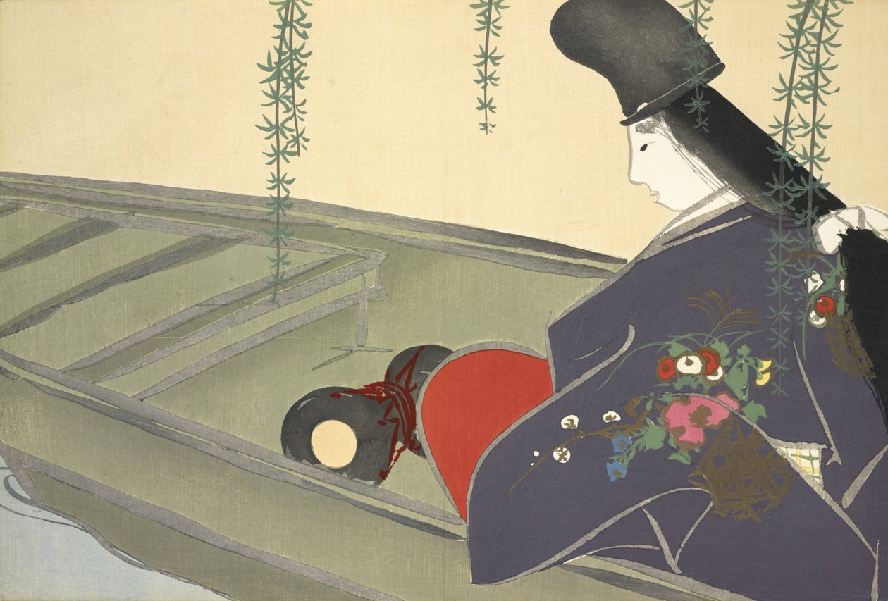 Asazuma-bune, tylko z Momoyo autorstwa Kamisaka Sekka