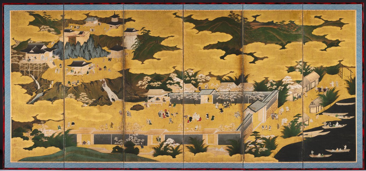 Słynne widoki Omi, 1660-90s. autorstwa Kano Ein