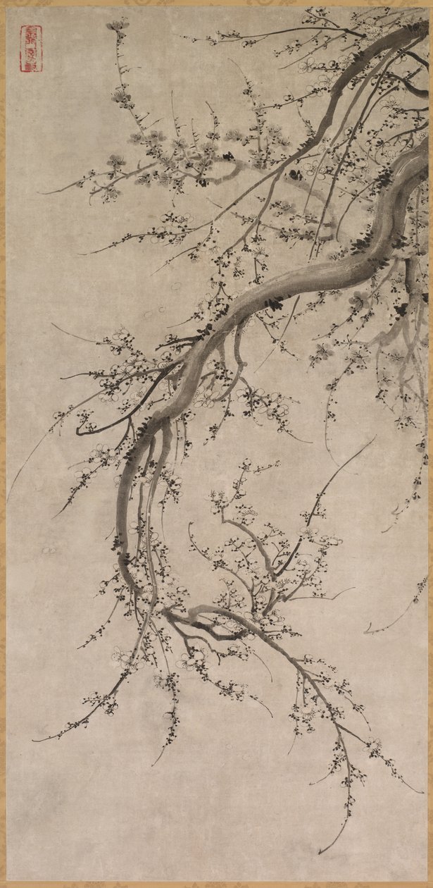 Prunus, XVII wiek. autorstwa Kano Ein