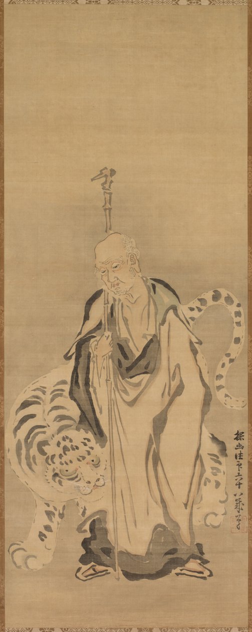 Mędrzec z Tygrysem, XVII wiek. autorstwa Kanō Tan’yū