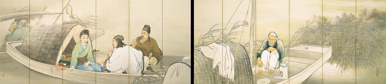 Pieśń lutni autorstwa Hashimoto Kansetsu
