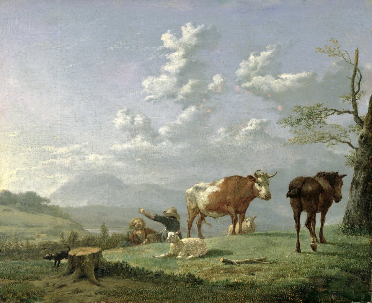 Krajobraz duszpasterski, ok. 1650 r. autorstwa Karel Dujardin