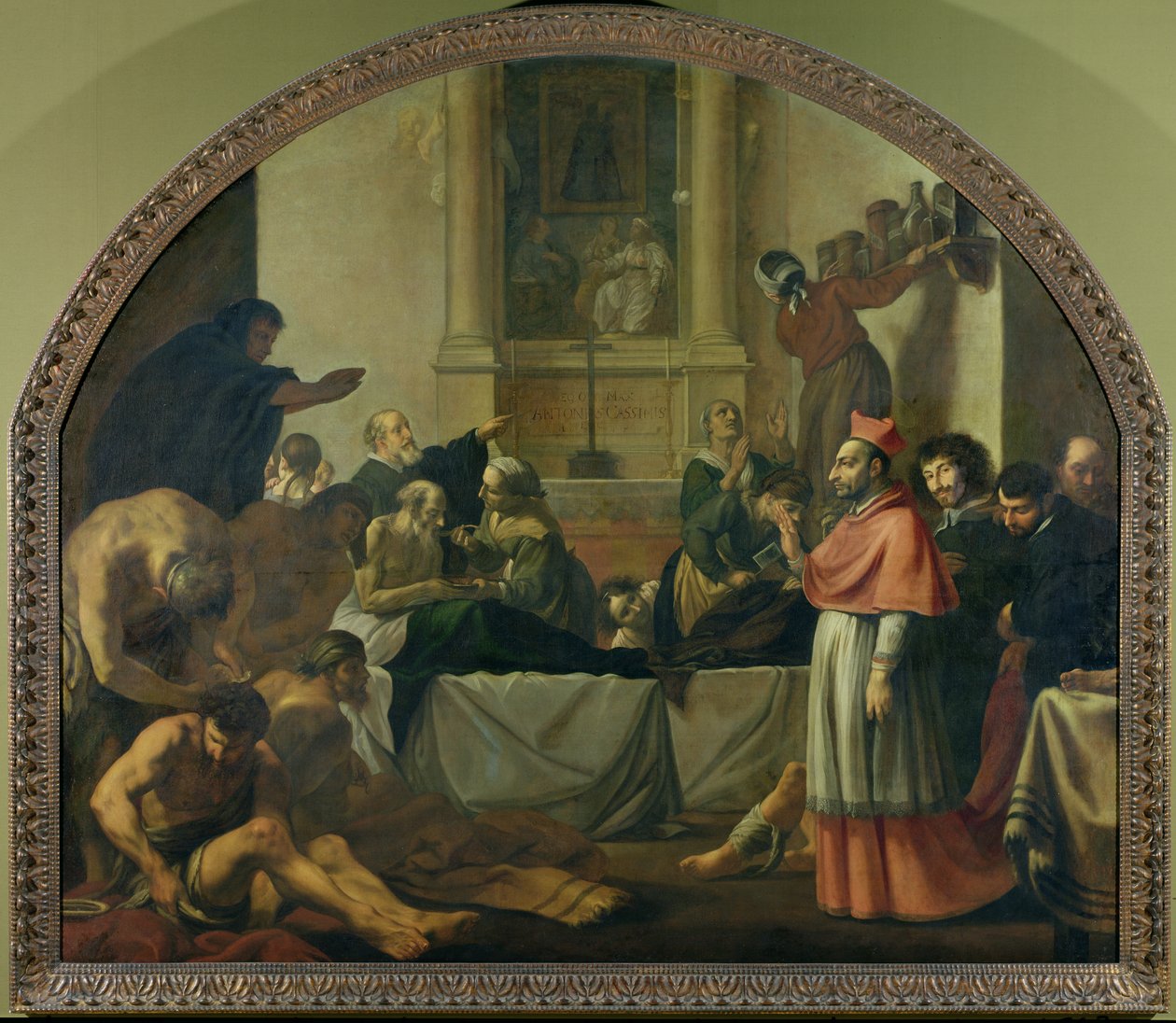 Św. Karol Boromeusz (1538-84) Odwiedzający ofiary dżumy w Mediolanie w 1576 r. autorstwa Karel Škréta