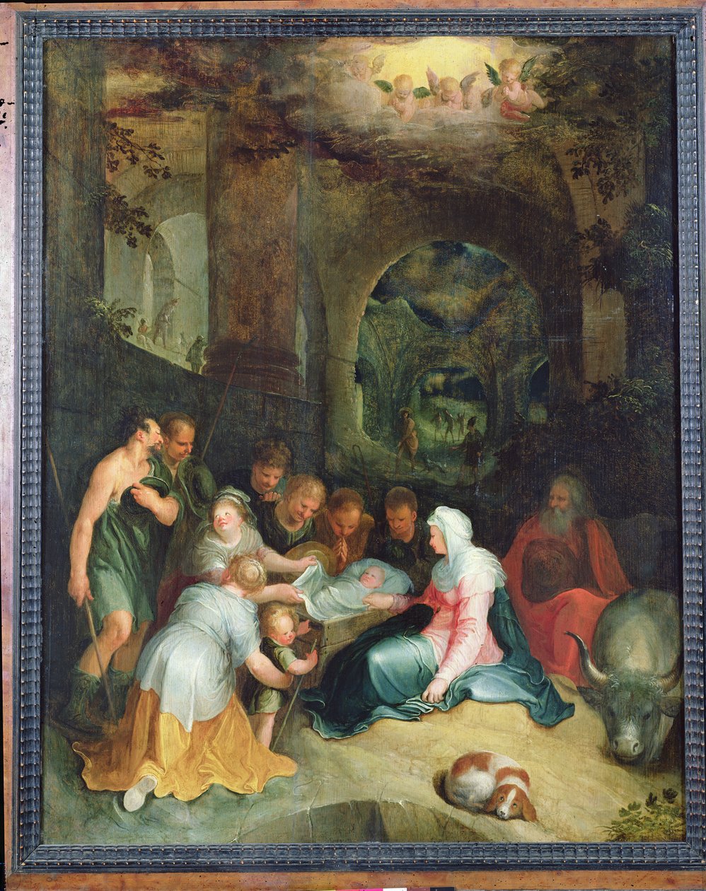 Adoracja pasterzy (olej) autorstwa Karel van Mander III