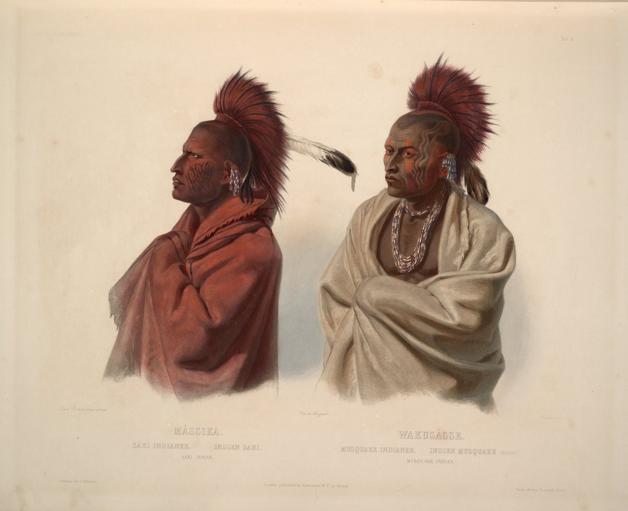 Indianin Saki i Indianin Musquake autorstwa Karl Bodmer