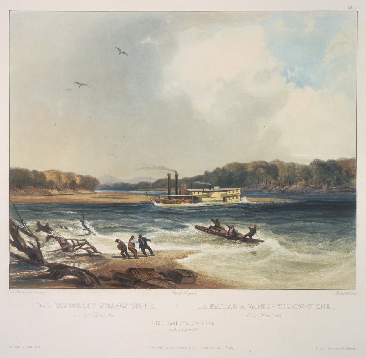 Parowiec Yellowstone autorstwa Karl Bodmer