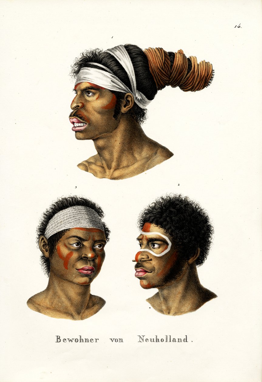 Rdzenni Australijczycy, 1824 autorstwa Karl Joseph Brodtmann