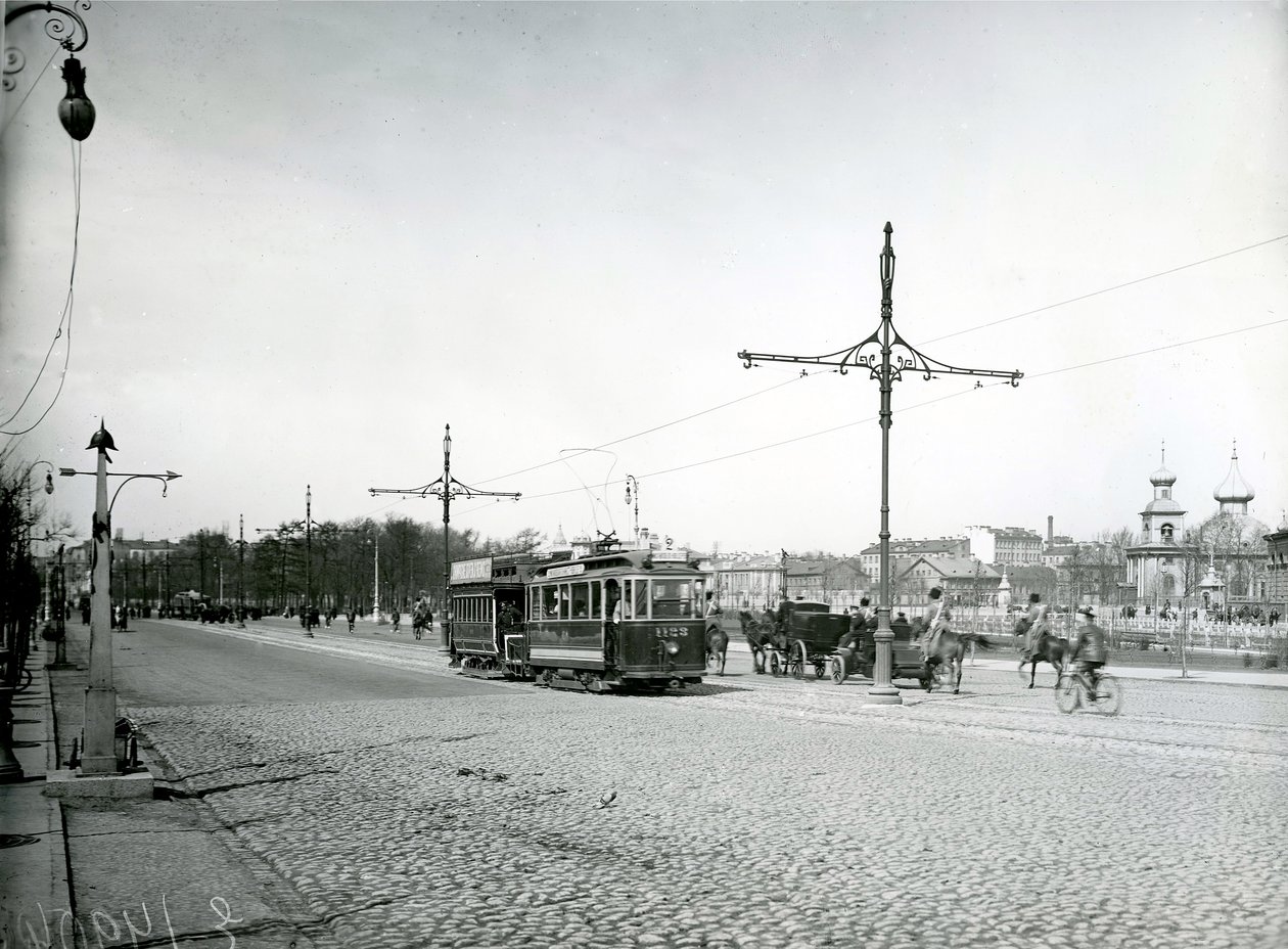 Tramwaje elektryczne w Petersburgu, ok. 1910 r. autorstwa Karl Karlovich Bulla