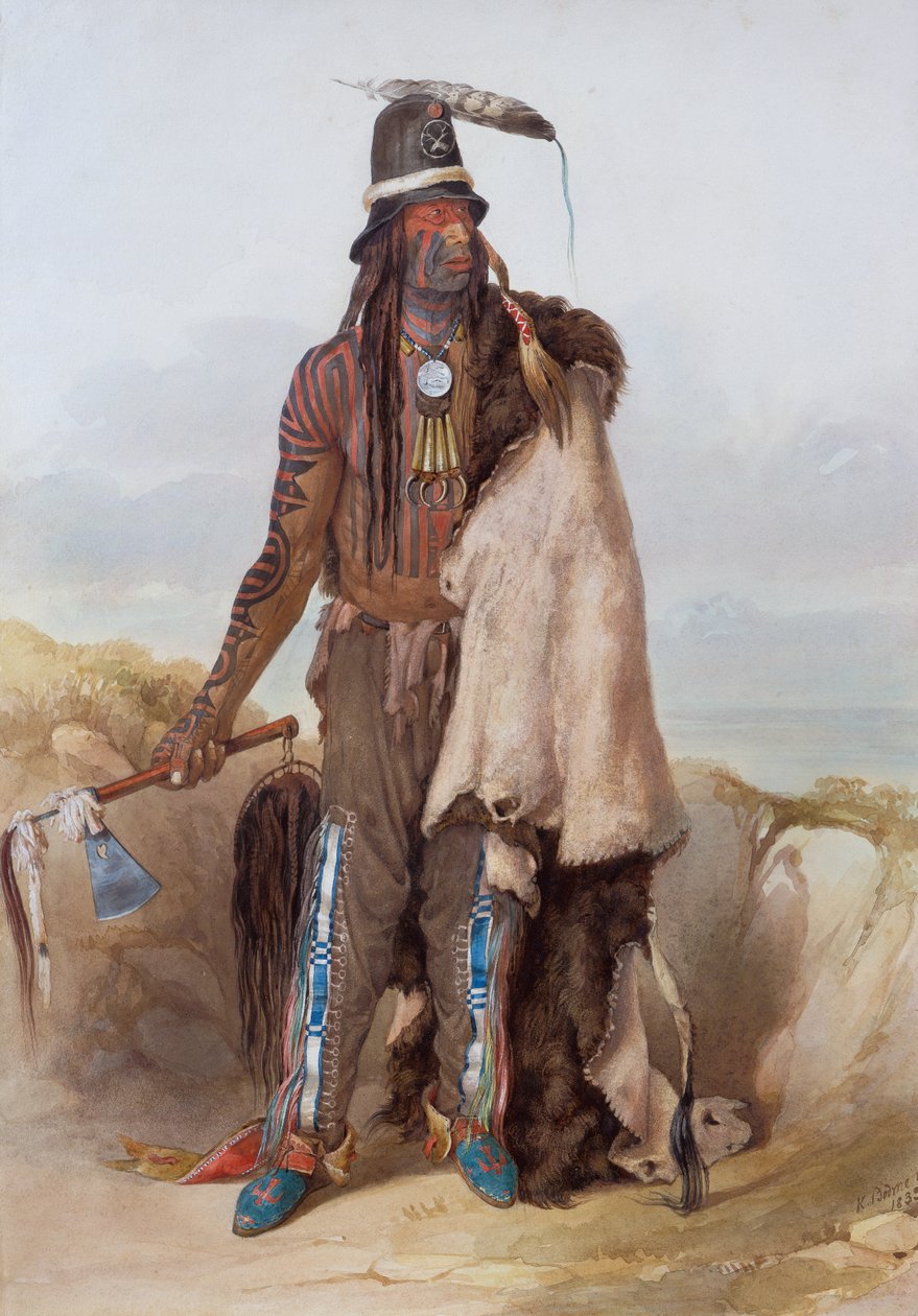 Abdih-Hiddisch, wódz Minatarre autorstwa Karl Bodmer