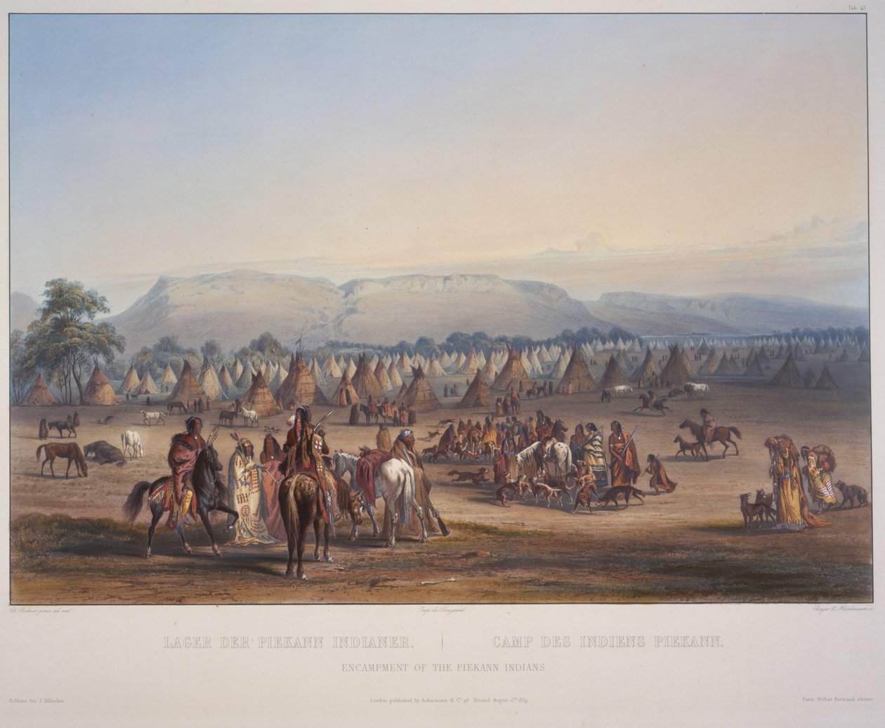 Obozowisko Indian Peikann autorstwa Karl Bodmer