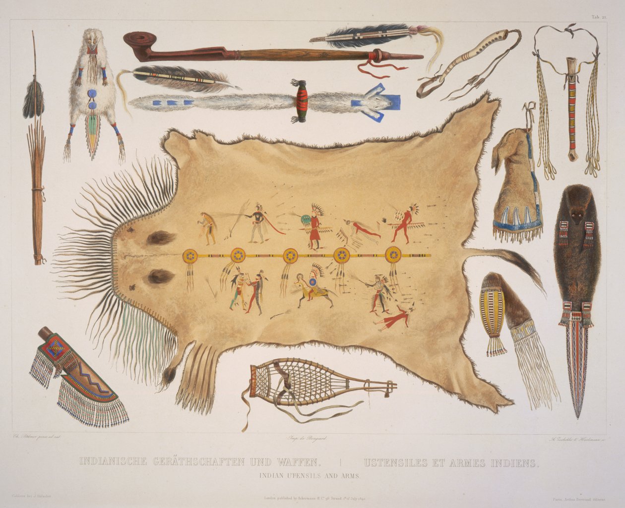 Indyjskie naczynia i broń autorstwa Karl Bodmer