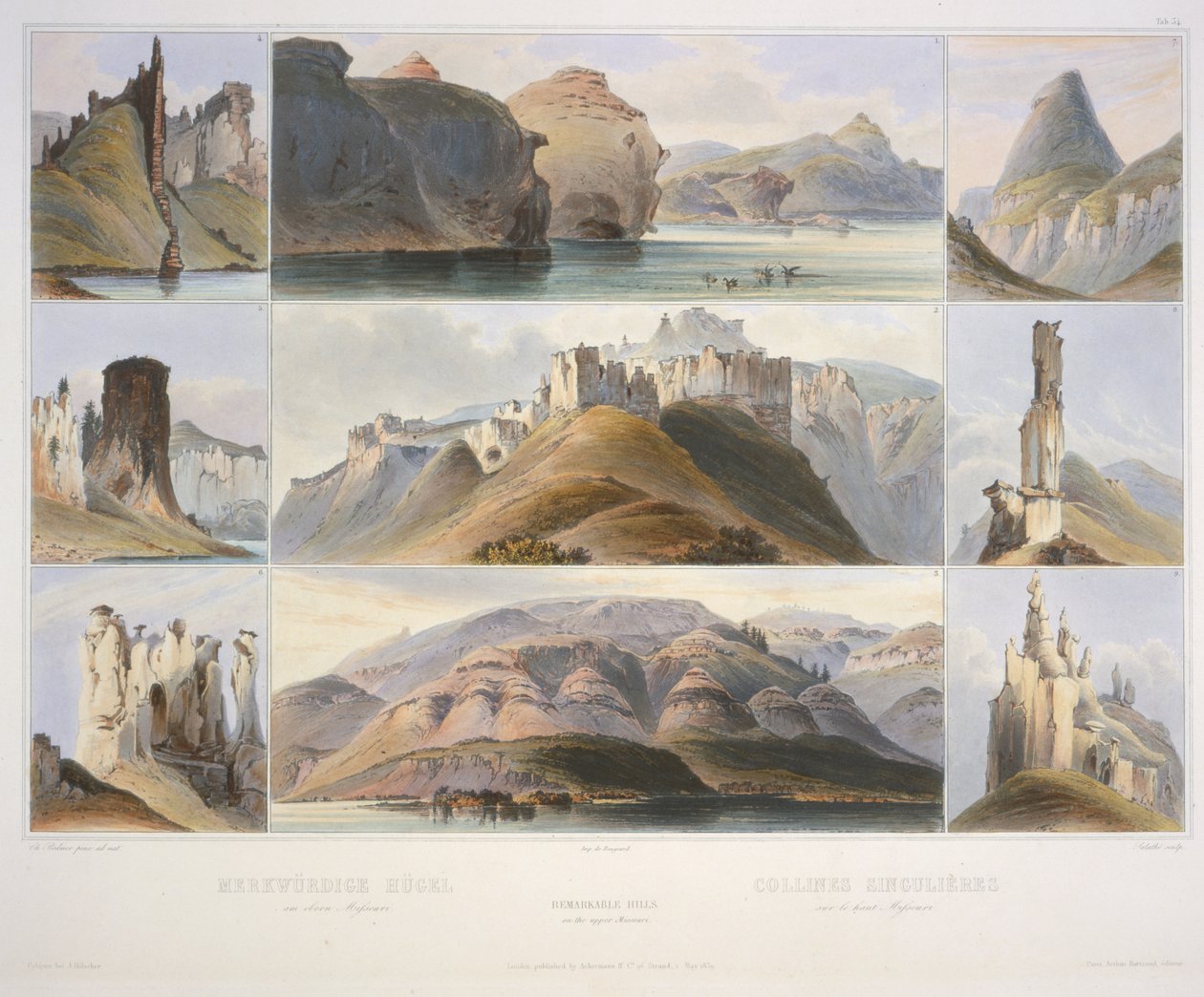 Niezwykłe wzgórza w Upper Missouri autorstwa Karl Bodmer