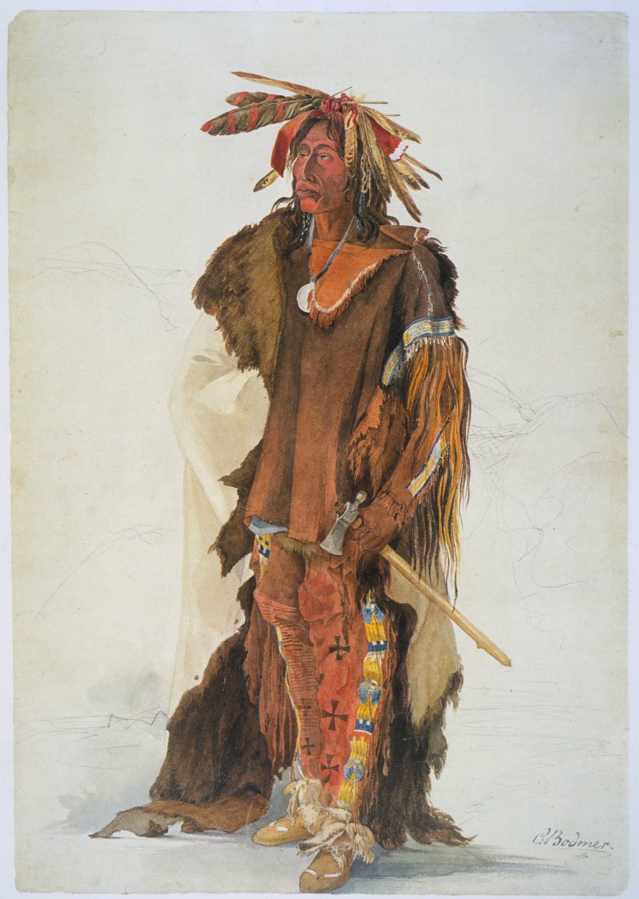 Wahk-ta-Ge-Li. Wojownik Siuksów autorstwa Karl Bodmer