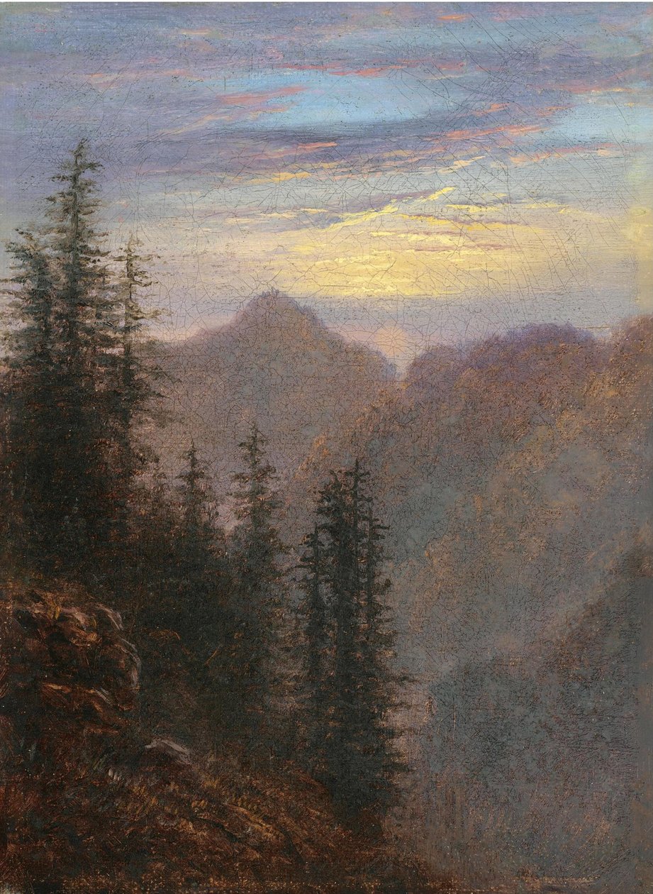 Widok na góry o zmierzchu autorstwa Karl Gustav Carus