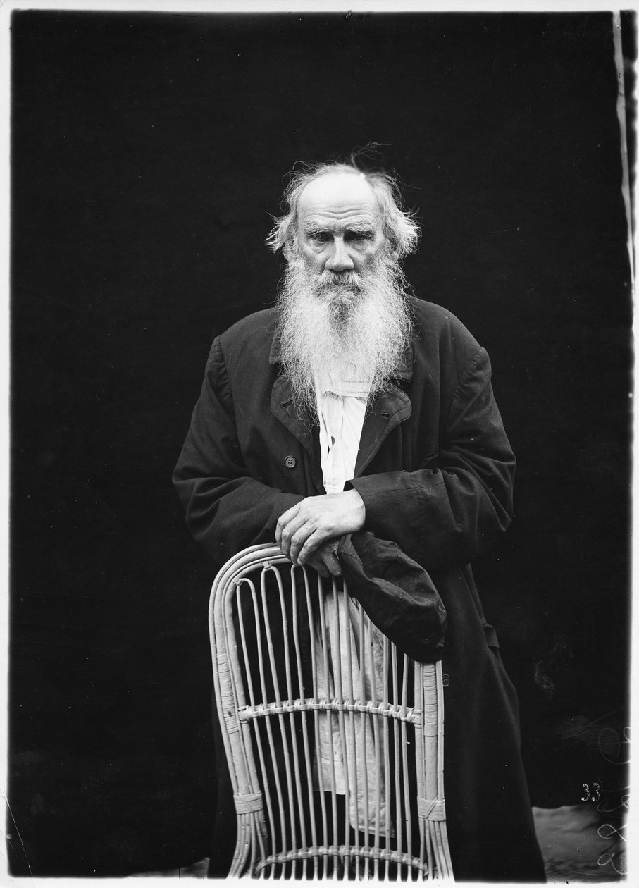 Lew Tołstoj, ok. 1908 (zdjęcie czarno-białe) autorstwa Karl Karlovich Bulla