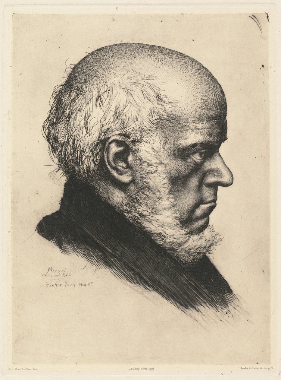 Adolf Menzel autorstwa Karl Stauffer Bern