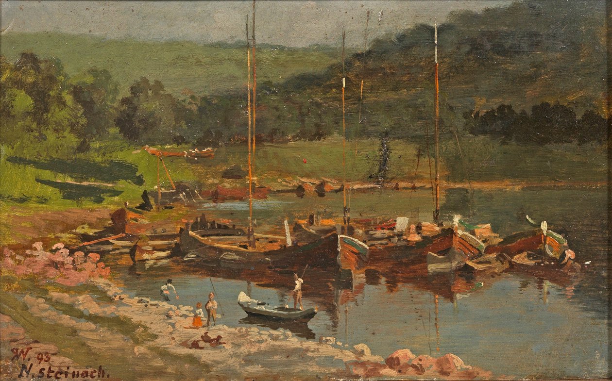 Karl Weysser - Statki w Neckarsteinach, 1893 r. autorstwa Karl Weysser