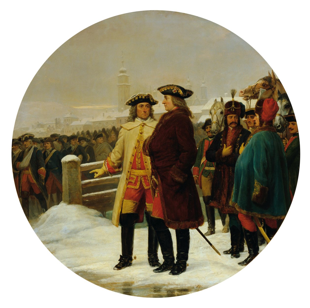 Kapitulacja Linzu w 1742 r. autorstwa Karl von Blaas
