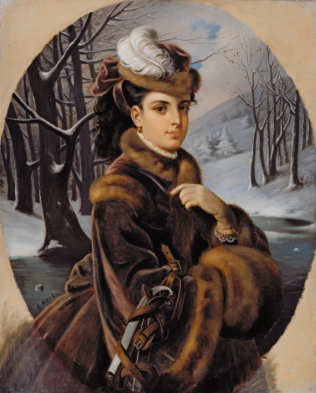 Adelina Patti (1843-1919) (oil on canvas) autorstwa Karoly II Marko