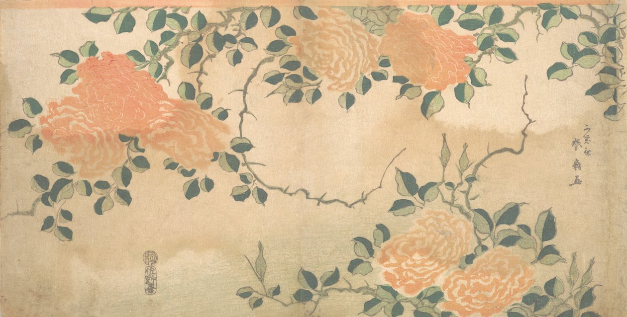 Róże, ca. 1810. autorstwa Kashosai Shunsen