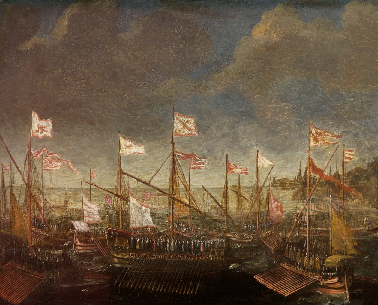 Morze Śródziemne z Galerami autorstwa Kasper van Eyck