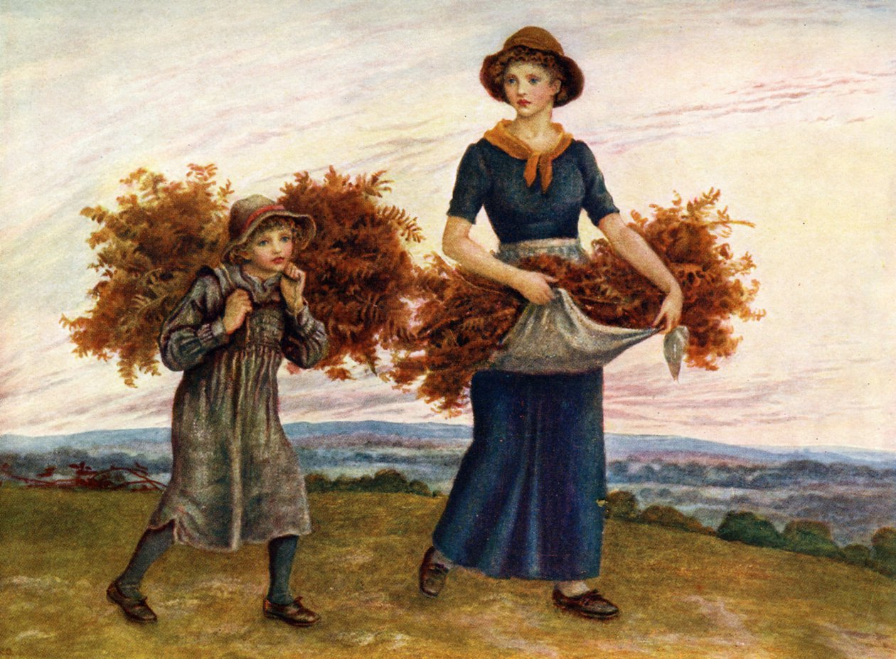 Zbieracze paproci przez Kate Greenaway. autorstwa Kate Greenaway