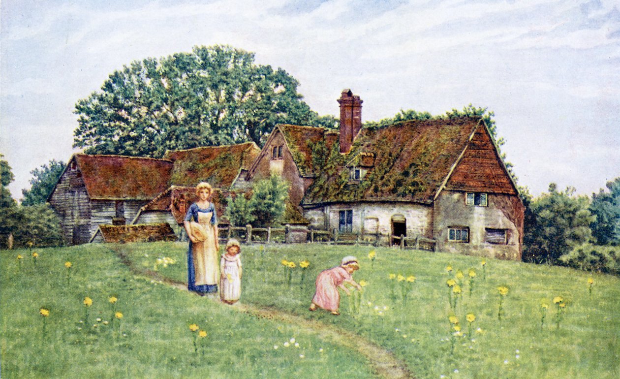 Stary dom wiejski autorstwa Kate Greenaway. autorstwa Kate Greenaway