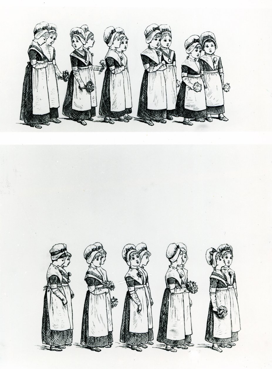 Dzieci charytatywne, ok.1880 (grafika) autorstwa Kate Greenaway
