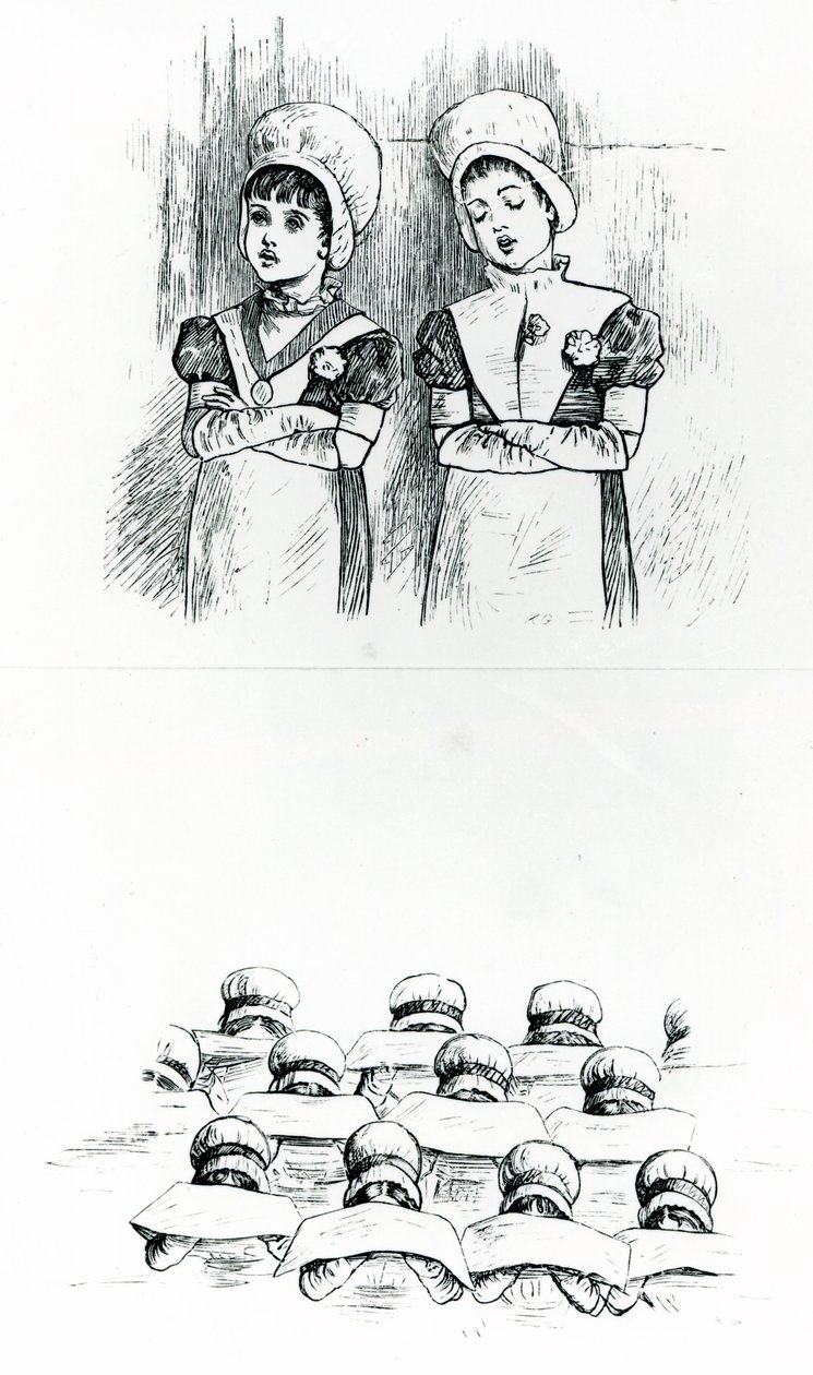 Dzieci charytatywne, ok.1880 (grafika) autorstwa Kate Greenaway