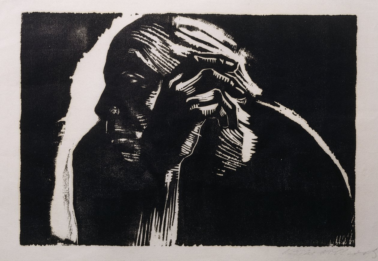 Autoportret; Samokształcenie, 1924 autorstwa Käthe Kollwitz