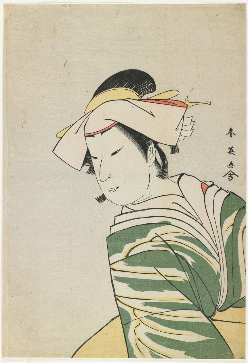 Nakamura Noshio II jako Tonase, 1795 (barwny punkt woodblock) autorstwa Katsukawa Shun