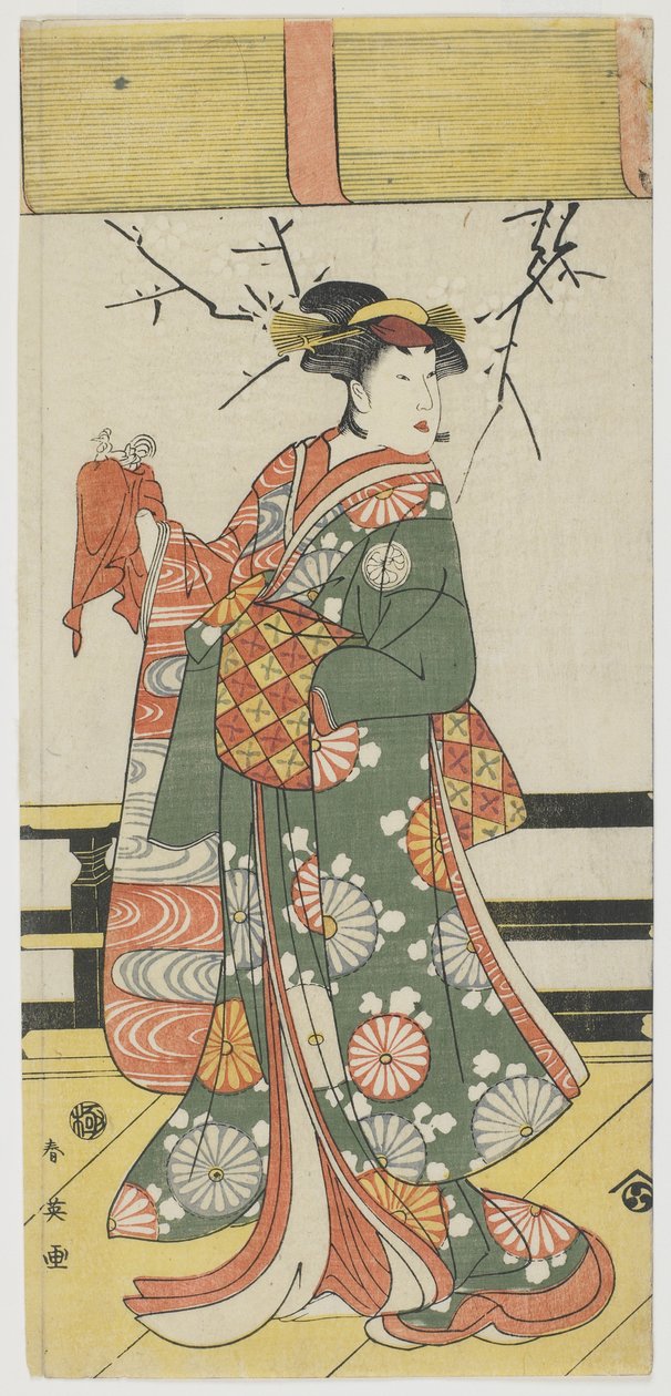 Segawa Kikunojo III jako Itohagi, 1792 (drzeworyt kolorowy) autorstwa Katsukawa Shun