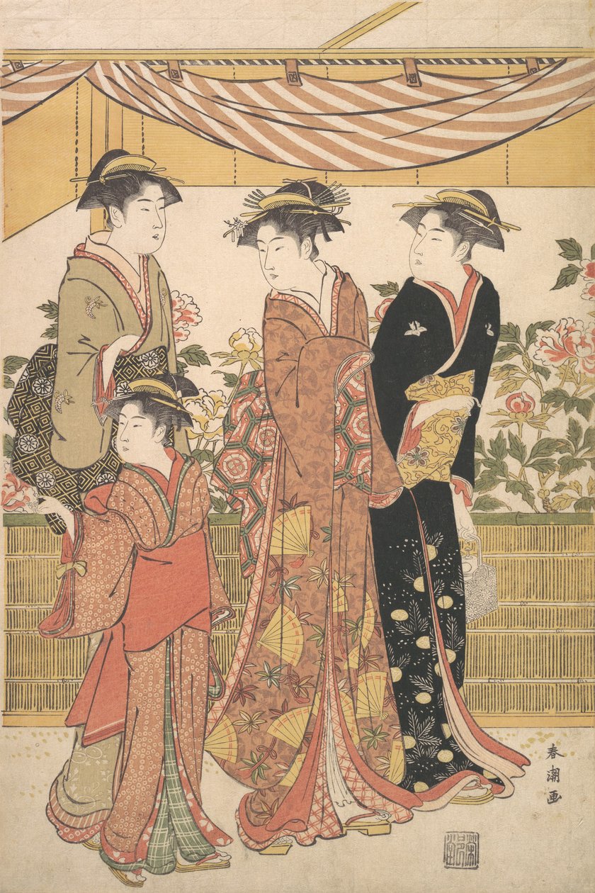 Pokaz botaniczny, ca. 1790. autorstwa Katsukawa Shuncho